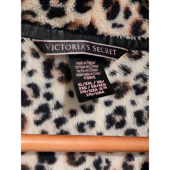 Victoria Secret Plush Robe Womens Animal Leopard Printv2 Slide Pockets XL/XXL - Picture 5 of 11